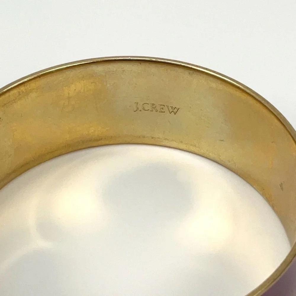 J.Crew enamel bangle bracelet featuring a purple finish and gold-tone trim 2411